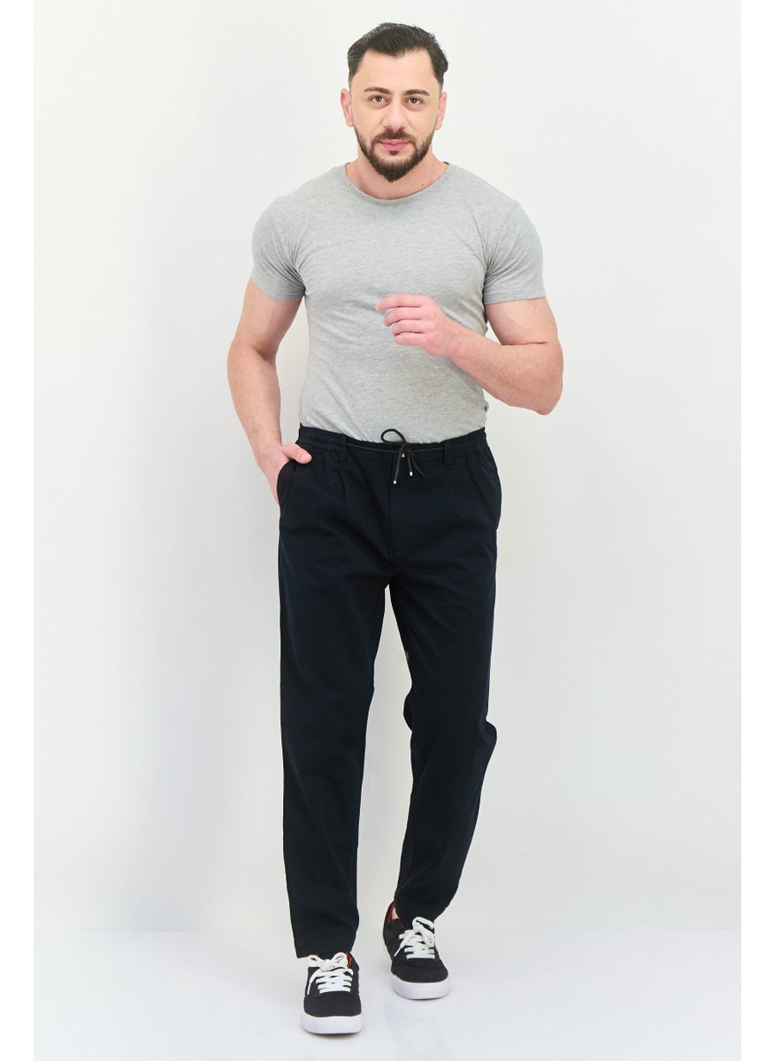 Gazzarrini Men Regular Fit Plain Skinny Leg Pants, Black  - Image 3