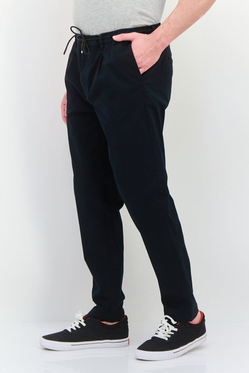 Gazzarrini Men Regular Fit Plain Skinny Leg Pants, Black - Image 2