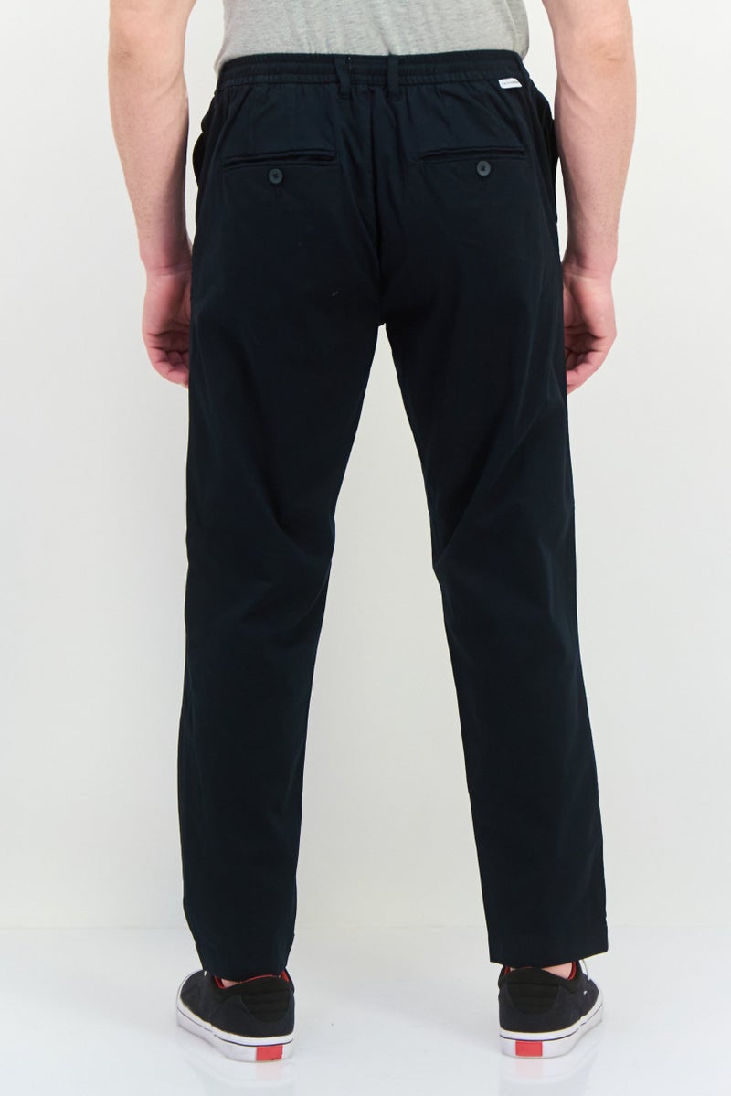 Gazzarrini Men Regular Fit Plain Skinny Leg Pants, Black - Image 4