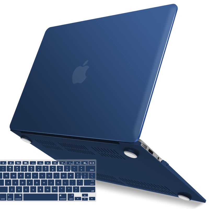 IBENZER Compatible with MacBook Air 11 Inch Case Model A1370 A1465, Soft Touch Plastic Hard Shell Case Bundle with Keyboard Cover for Mac Air 11, Navyl Blue, A11NVBL+1 - Image 1