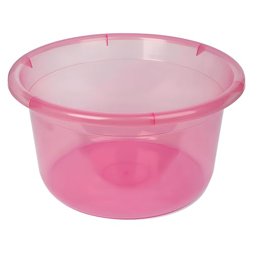 Kuber Industries Durable Deep Bath Tub|Versatile Short Livestock Feeding Pan| Plastic Utility Gaint Basin for Baby Bathing,Washing Clothes,26 Litre (Pink) - Image 1