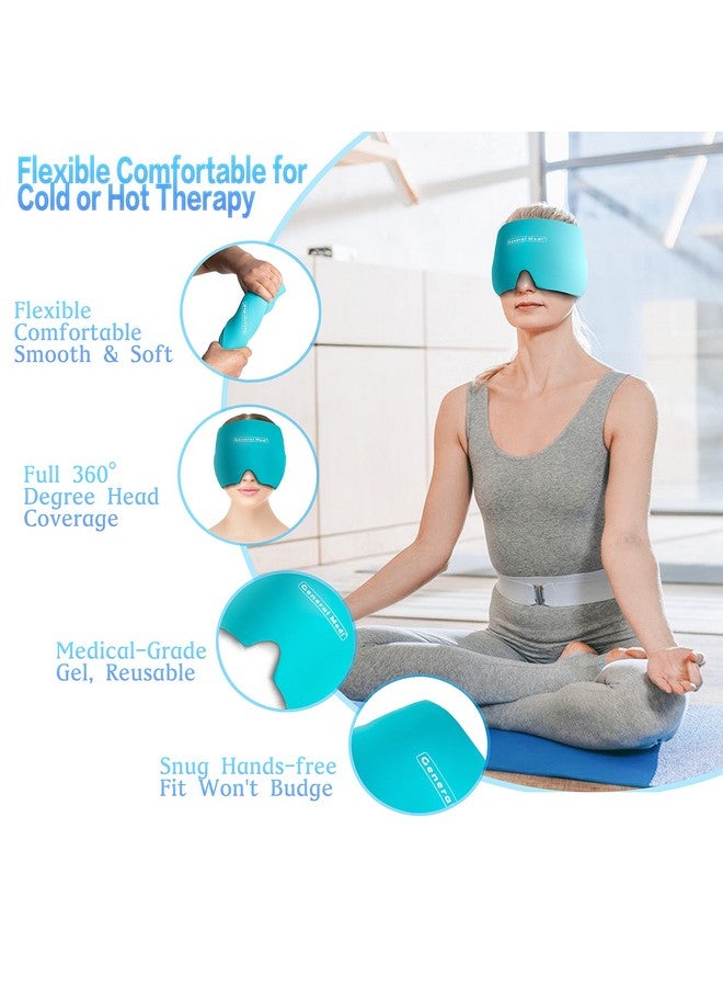 General Medi Headache & Migraine Ice Wrap Cap, Cold Therapy Migraine Relief Hat, Headache Ice Hat Cold Compress, Great For Puffy Eyes, Tension, Sinus & Stress Relief (Blue) - Image 4