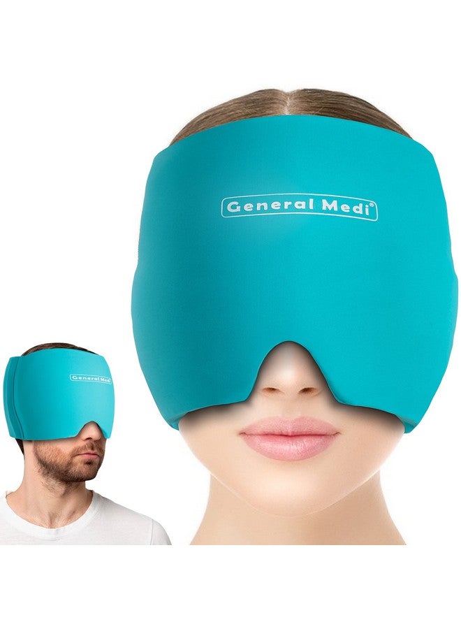 General Medi Headache & Migraine Ice Wrap Cap, Cold Therapy Migraine Relief Hat, Headache Ice Hat Cold Compress, Great For Puffy Eyes, Tension, Sinus & Stress Relief (Blue) - Image 1