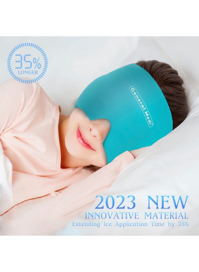General Medi Headache & Migraine Ice Wrap Cap, Cold Therapy Migraine Relief Hat, Headache Ice Hat Cold Compress, Great For Puffy Eyes, Tension, Sinus & Stress Relief (Blue) - Image 5