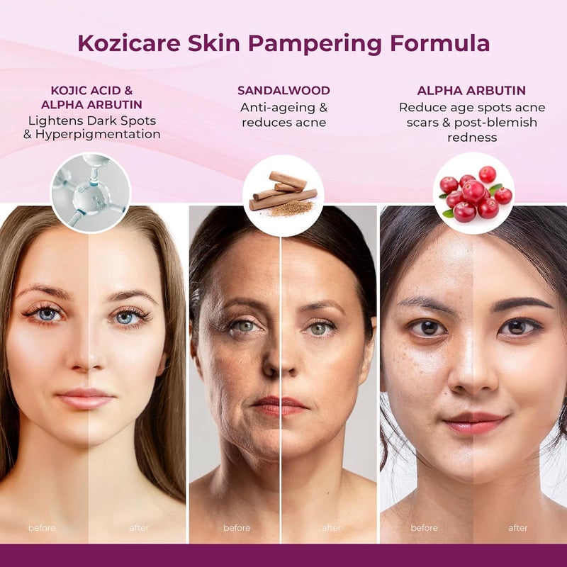 Kozicare Kojic Acid Cream Real Sandalwood Moisturizer For Dry Skin Detan Tan Removal Face For Summer Daily Use Face For Women Men 15gm - Image 3