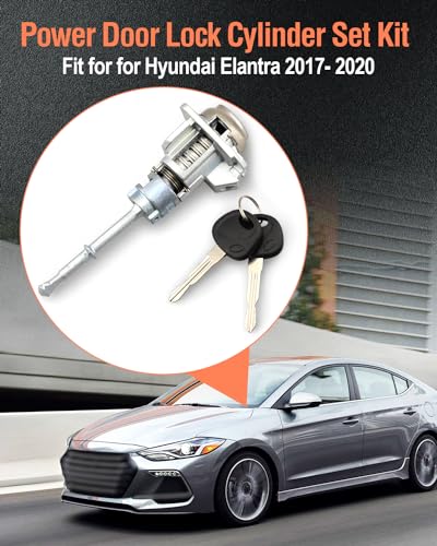 Quaneguzy Front Door Lock Cylinder Set Kit with 2 Keys Fit for Hyundai Elantra 2017 2018 2019 2020 Left Side Door Lock Cylinder Set Tumbler Driver Side Replace 81970F0000 - Image 3