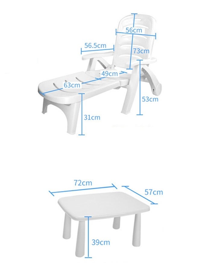 JCB CHIC - Outdoor  Chaise Lounge Set Of 2,Adjustable Pool Lounge Chair And Side Table , 5-Position Adjustable Backrest, Sunbathing Recliner, Beach Chair, Tanning Chair for Outside, Yard, Balcony, Pool Chairs - Image 1