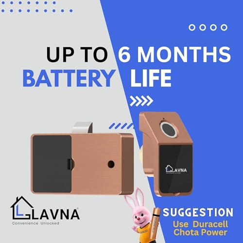 LAVNA Digital Cabinet Lock | 3 Way Access | Biometric - 360° Fingerprint, Mobile App, Key Access Suitable for Drawer, cabinets, waredrobe | Fully Metal Built up Lock (Black) - Image 4