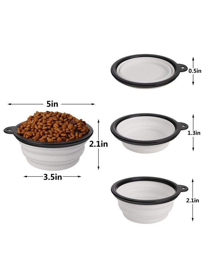 وعاء طعام قابل للطي للكلاب والحيوانات الأليفة، عبوة من قطعتين، وعاء طعام محمول وقابل للطي للسفر للحيوانات الأليفة، وعاء طعام قابل للطي للكلاب والقطط والحيوانات الصغيرة، (صغير، أسود + أبيض) - Image 3