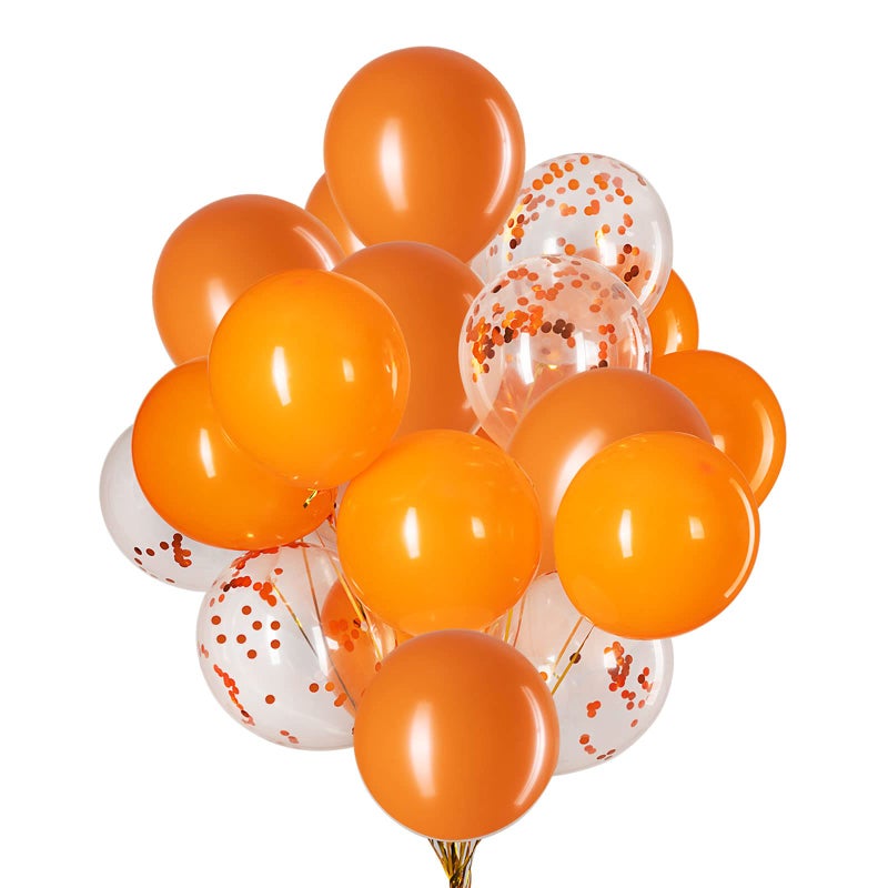 Capesaro Orange Balloons12 Inch Orange Confetti BalloonLatex Balloons for Party DecorationsPack of 50 - Image 3
