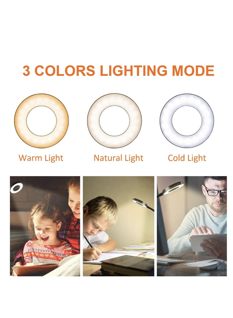 Ring Light with Clamp， For Video Conference Lighting, Computer Webcam, USB LED Laptop Light for Zoom Meetings Reading with 3 Color 10 Dimming Level  - Image 3