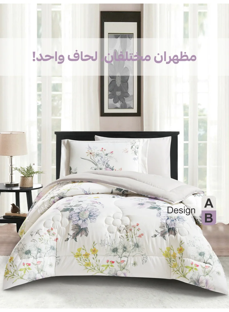 دوناتيلا طقم مفرش سرير 4 قطع مقاس مفرد ونص يناسب سرير 120×200 , تصميم مشجر انيق , مايكروفايبر فائق النعومة , يناسب جميع الفصول