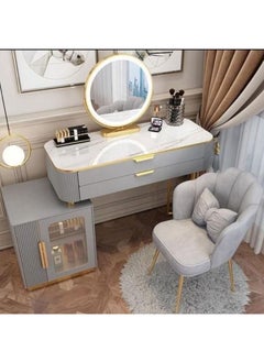 AWD Elegant simple advanced solid wood dressing table with smart mirror and chair. 