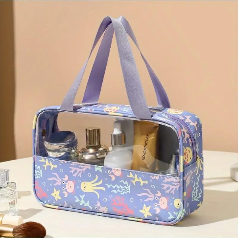 HOMENITY Printing Waterproof Large Capacity PVC Travel Cosmetic Bag Travel Toiletry Kit Multicolor - Image 2