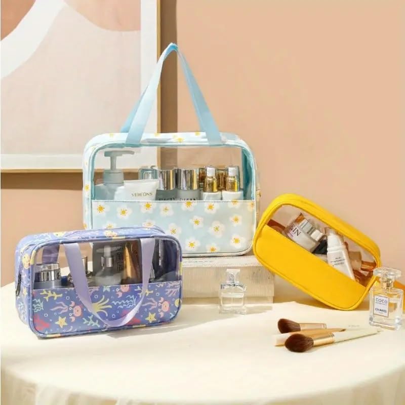 HOMENITY Printing Waterproof Large Capacity PVC Travel Cosmetic Bag Travel Toiletry Kit Multicolor - Image 3