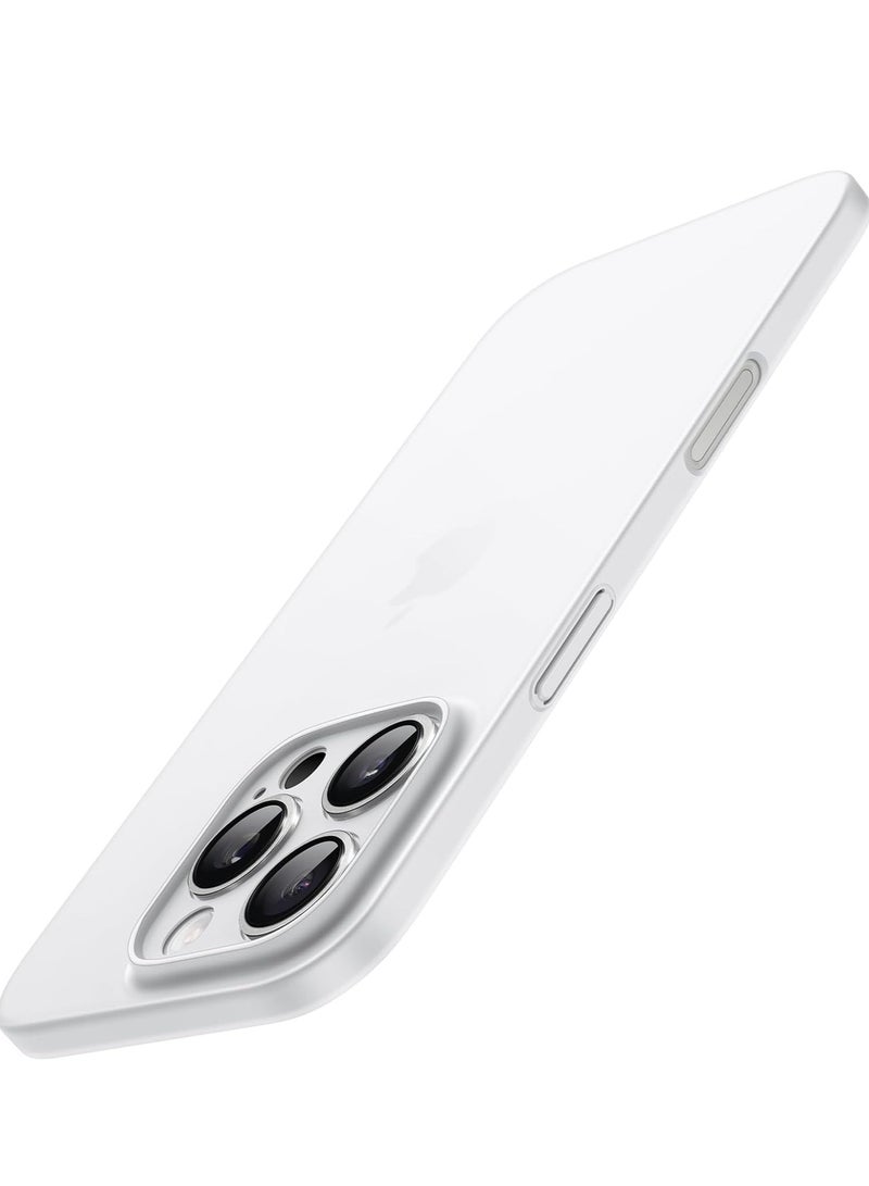 ELTRAZONE حافظة فائقة النحافة 0.35 مم لجهاز آيفون 16 برو (6.3 بوصة) - تشطيب غير لامع خفيف الوزن، حماية كاملة لعدسة الكاميرا، غلاف صلب بسيط (تيتانيوم أبيض) - Image 1