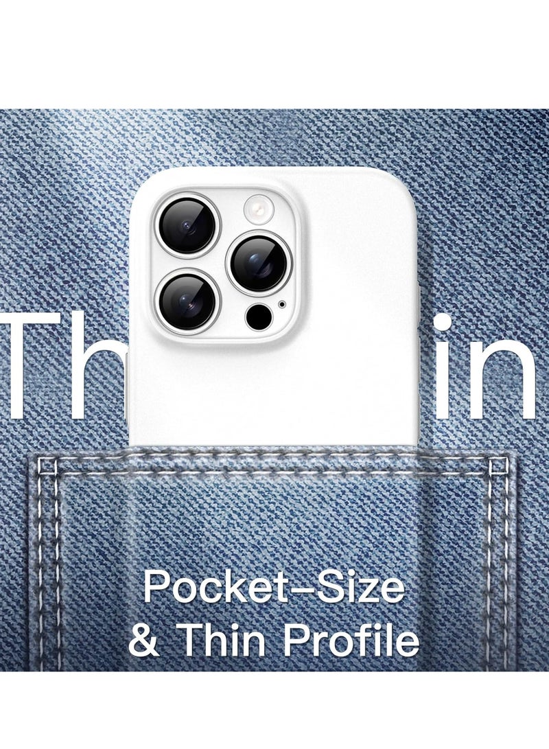 ELTRAZONE حافظة فائقة النحافة 0.35 مم لجهاز آيفون 16 برو (6.3 بوصة) - تشطيب غير لامع خفيف الوزن، حماية كاملة لعدسة الكاميرا، غلاف صلب بسيط (تيتانيوم أبيض) - Image 5
