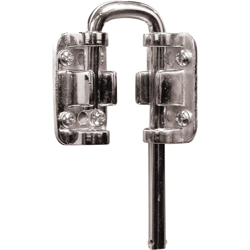 PrimeLine U 9846 Patio Sliding Door Loop Lock Increase Home Security Install Additional ChildSafe Security 118 In Hardened Steel Bar with Diecast Base Nickel Plated Single Pack