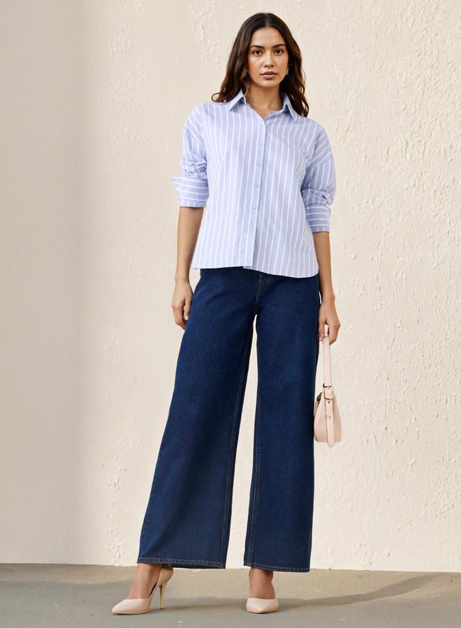 Splash FAV Regular Fit Striped Oxford Shirt - Image 2