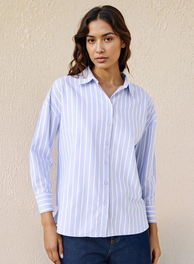 Splash FAV Regular Fit Striped Oxford Shirt - Image 1