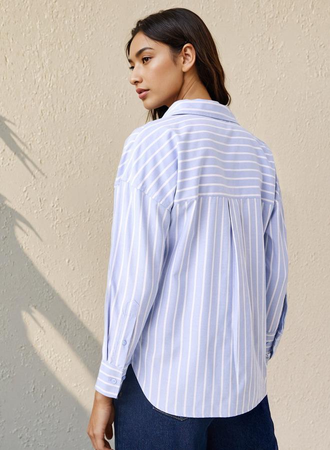 Splash FAV Regular Fit Striped Oxford Shirt - Image 3