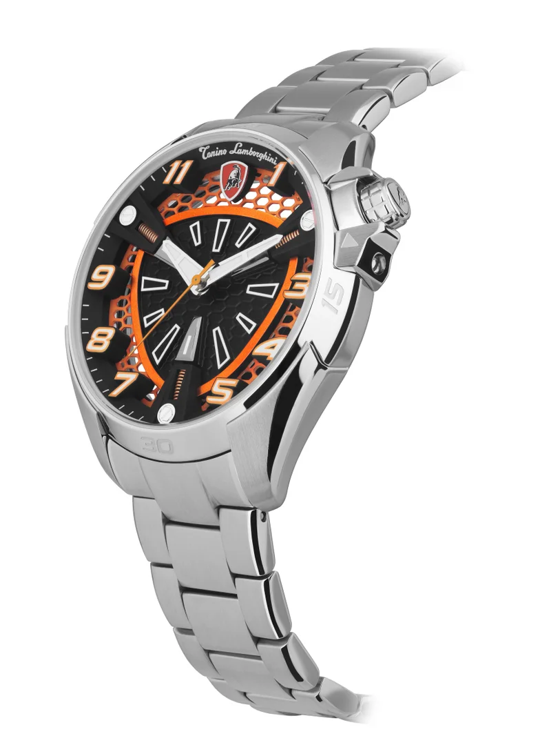 تونينو لامبورجيني TLABSO-SS-R - Tonino Lamborghini SHOCK ABS SS/ORANGE Male Watch