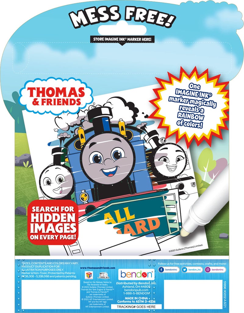 Bendon Thomas All Engines Go 20 Page Imagine Ink Coloring Book with 1 Mess Free Marker - Image 4