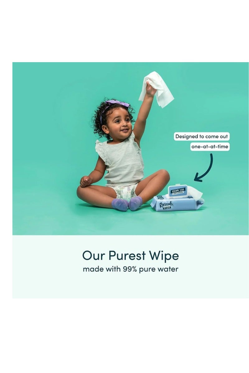 Rascals Premium Sensitive Baby Wipes | Hypoallergenic & Dermatologist Tested Wet Wipes | 99% Natural Formula Baby Travel Wipes - Thick & Plastic Free wet wipes for baby - Pack of 624 (12 x 52) - Image 3