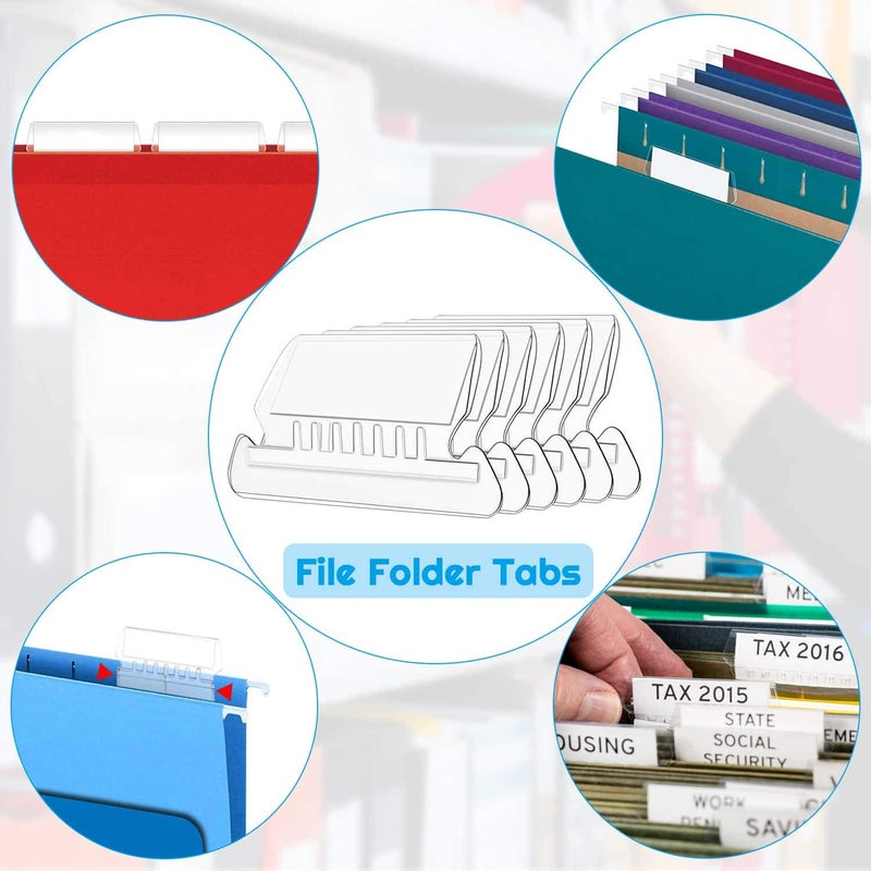 PAXCOO File Folder Tabs, Paxcoo 50 Sets Hanging File Folder Labels Tabs and Inserts for Hanging Folders - Image 4