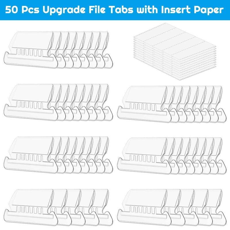 PAXCOO File Folder Tabs, Paxcoo 50 Sets Hanging File Folder Labels Tabs and Inserts for Hanging Folders - Image 2