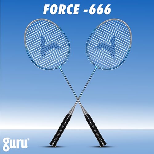 GURU Force-666 Blue Badminton Racket Pack of 1 for Men, Women Boys & Girls with Cover - Image 2
