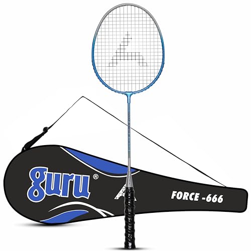 GURU Force-666 Blue Badminton Racket Pack of 1 for Men, Women Boys & Girls with Cover - Image 1