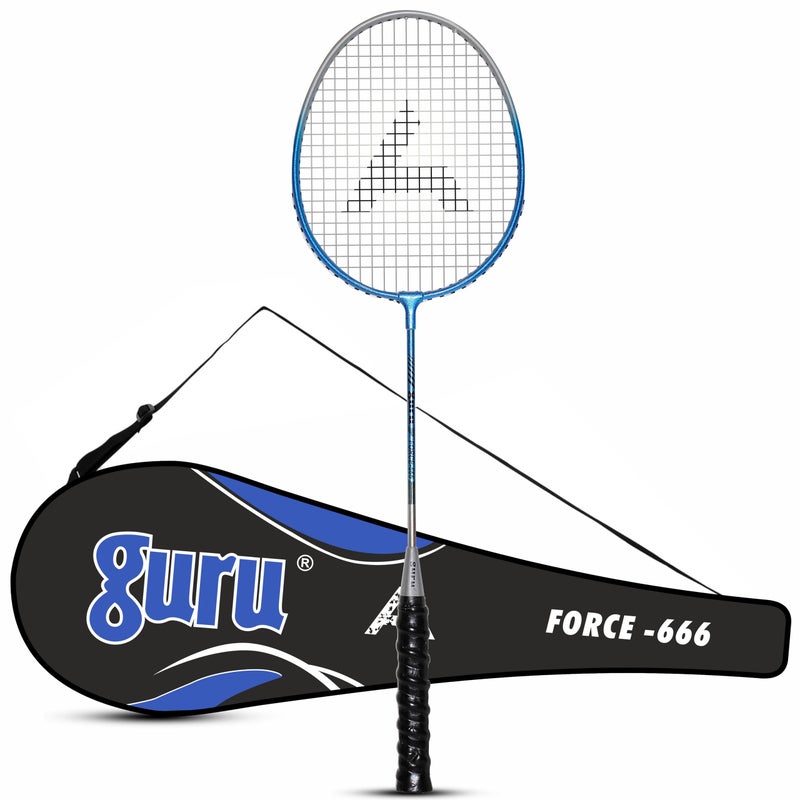 GURU Force-666 Blue Badminton Racket Pack of 1 for Men, Women Boys & Girls with Cover - Image 5