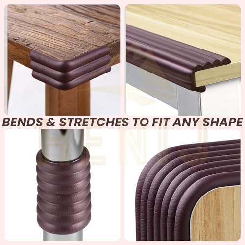 HENIJ Soft Extra Dense Furniture Table Wall Edge Protectors Foam Baby | Safety Bumper Guard Protector, Table Protection Strip, Kids Safety Corner Strip (6.5 Ft Long, 8 CM Wide, Brown, Pack of 1) - Image 5