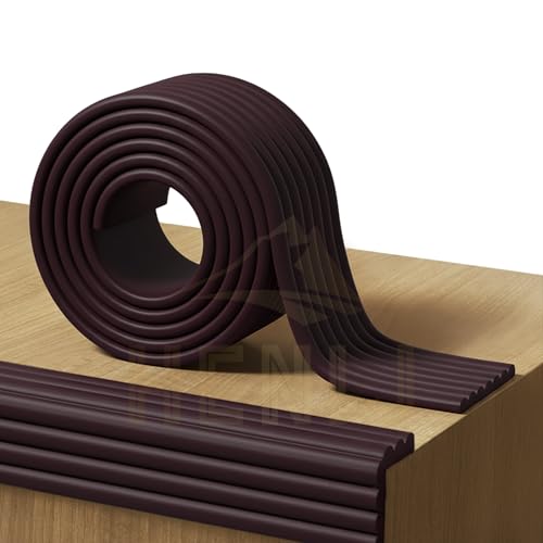 HENIJ Soft Extra Dense Furniture Table Wall Edge Protectors Foam Baby | Safety Bumper Guard Protector, Table Protection Strip, Kids Safety Corner Strip (6.5 Ft Long, 8 CM Wide, Brown, Pack of 1) - Image 1
