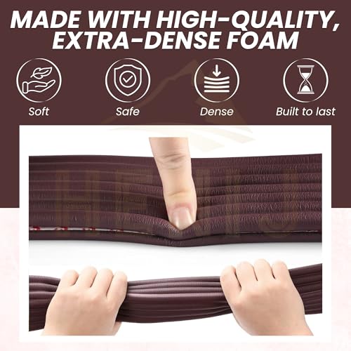HENIJ Soft Extra Dense Furniture Table Wall Edge Protectors Foam Baby | Safety Bumper Guard Protector, Table Protection Strip, Kids Safety Corner Strip (6.5 Ft Long, 8 CM Wide, Brown, Pack of 1) - Image 3