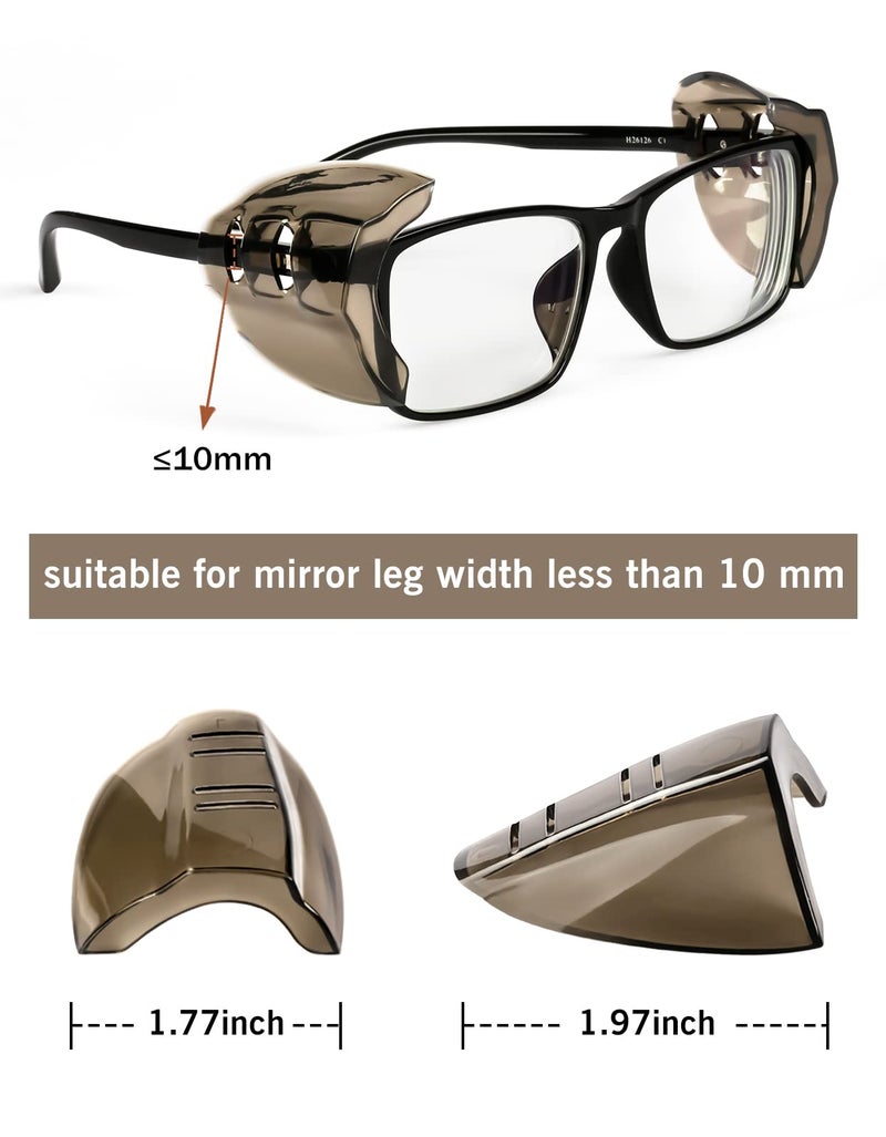 MELASA 4 Pairs Eye Glasses Side Shields, Flexible Slip on Side Shields for Prescription Glasses Fits Small to Medium Eyeglasses (Brown-4) - Image 4