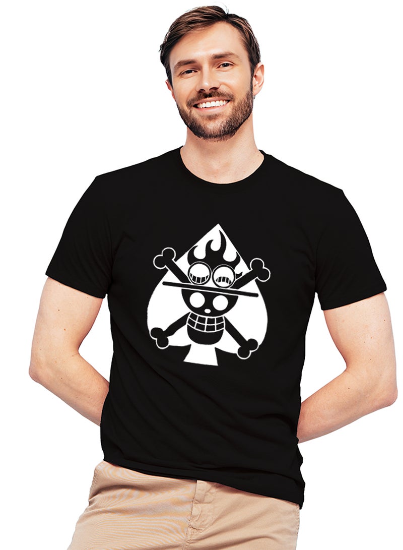 Fashion World Cotton T-shirt Printed with High-quality Anime One Piece ACE - Image 1