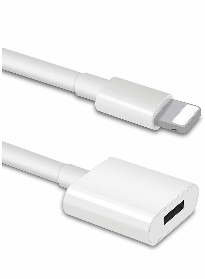 Y&D Charger Extension Cable, for iPhone/iPad, Extender Dock Cable Male to Female Adapter Pass Video, Data, Audio(6.6FT/1M*2 White) - Image 1