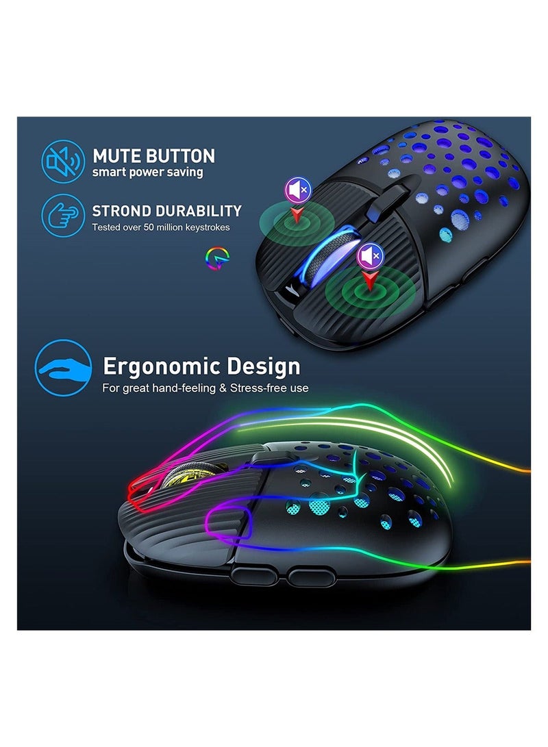 Wireless Gaming Mouse Portable Computer Mouse Cellular Housing Replaceable LED Color Ergonomic Optical Gaming Mouse - Image 3