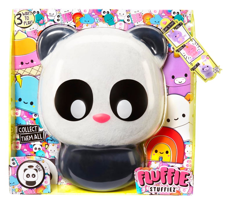 Fluffie Stuffiez Panda Large Collectible Feature Plush 11" - Surprise Reveal Unboxing with Huggable ASMR Fidget DIY Fur Pulling, Ultra Soft Fluff - Image 1