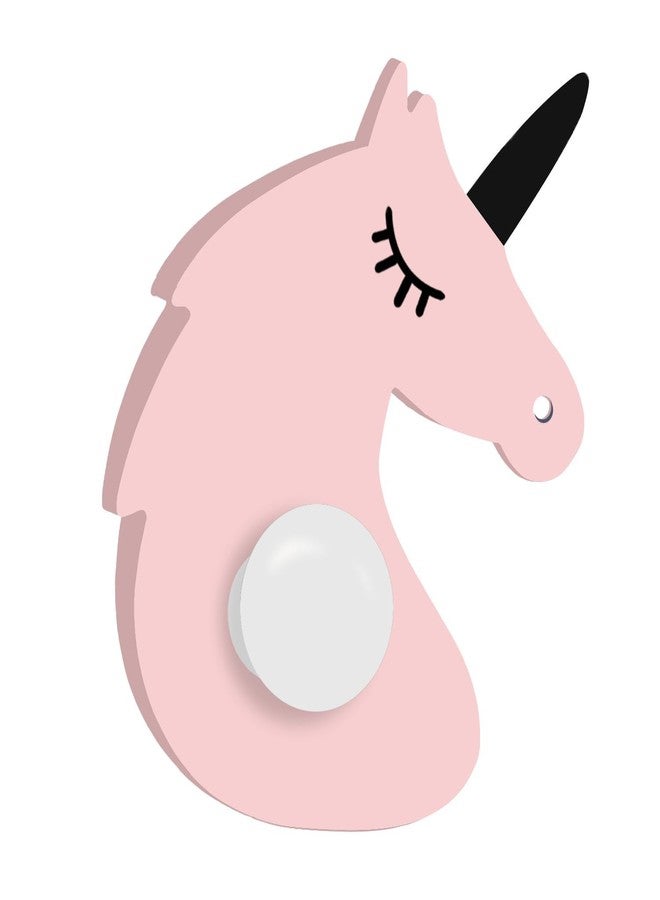FLY FROG Fun Wall Hooks with Soft Round Edges - Cute MDF Wood Hooks for Kids' Rooms - Playful and Practical Decorative (Pink Unicorn)