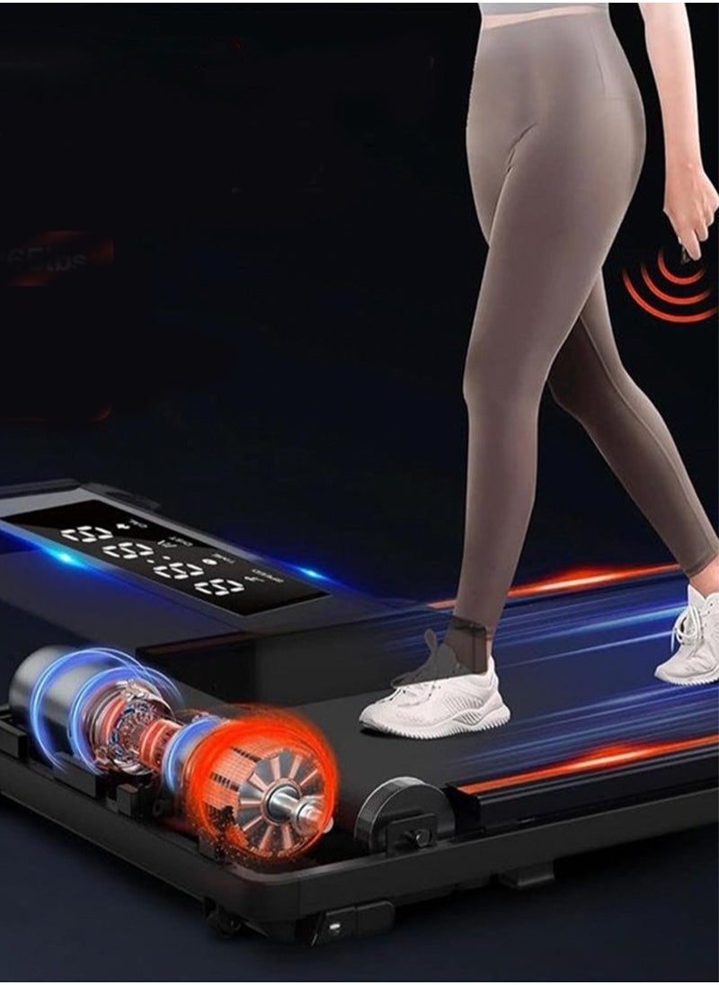 جهاز سير محمول مزود بجهاز تحكم عن بُعد بشاشة LED، جهاز مشي على وسادة المشي للجري للمنزل والمكتب (أسود)