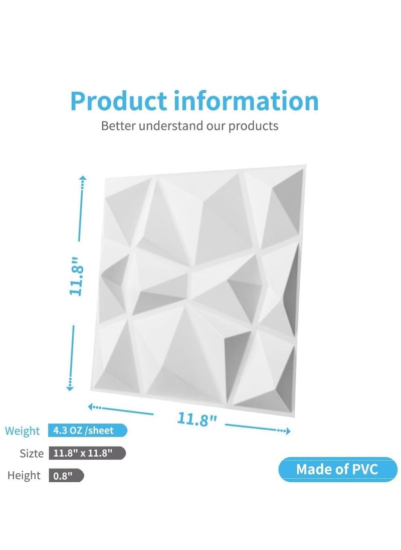 لوحات حائط ثلاثية الأبعاد مزخرفة بتصميم ماسي لوحات حائط ثلاثية الأبعاد لوحة حائط ثلاثية الأبعاد من مادة البولي فينيل كلوريد لوحات حائط ثلاثية الأبعاد منقوشة ماسية للديكور الداخلي للحوائط باللون الأبيض غير اللامع (A) - pzsku/ZD59D455E741369D64963Z/45/_/1730693522/7aae9907-ca9f-4ba6-821f-70545730cc88