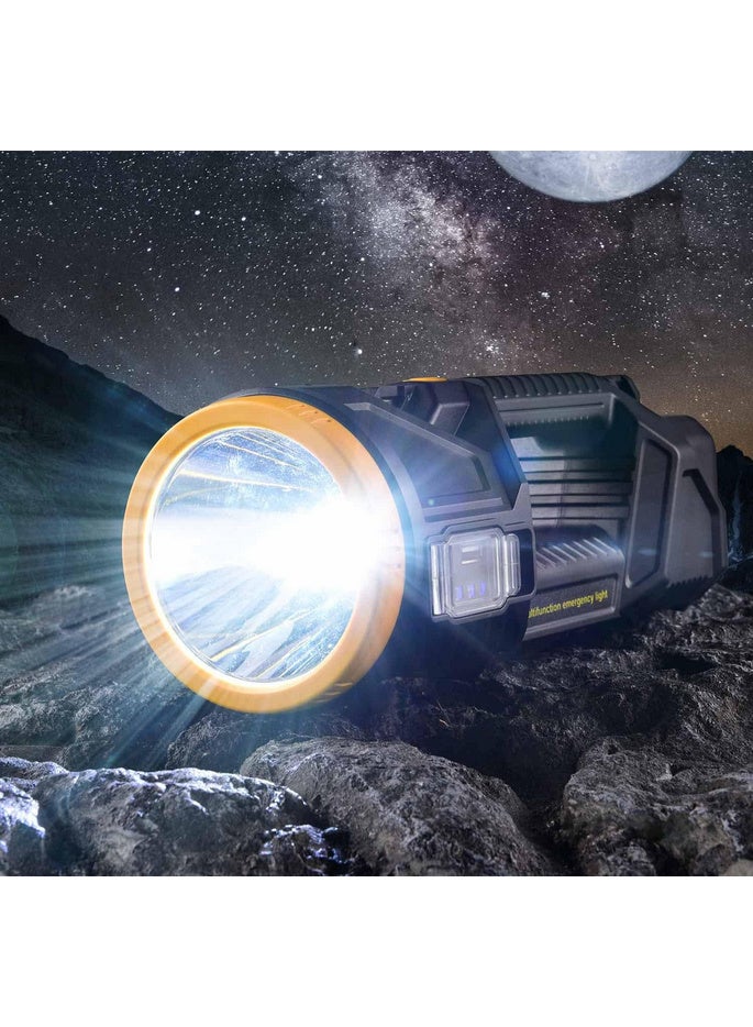 Rechargeable Solar Powered Searchlight, LED Fishing Flashlight with Rechargeable Solar Panels, Super Bright Lantern for Fishing, Marine and Camping - Image 2