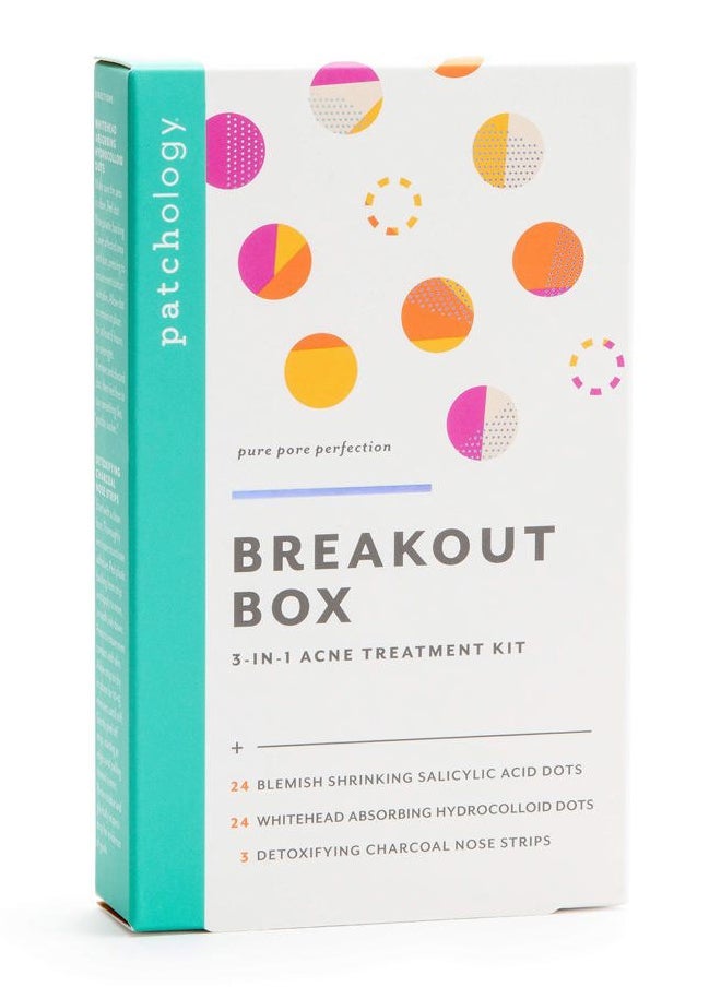 Patchology Breakout Box 3-in-1 Pimple & Acne Spots Treatment Patch Kit with 3 Nose Strips, 24 Salicylic Acid Dots, and 24 Hydrocolloid Dots - For Men and Women - Dark Spot Patches for Face  - Image 1