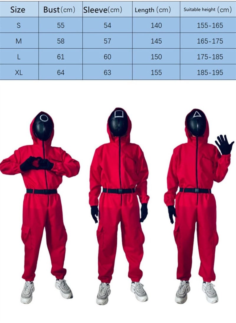 Generic - Squid Game Three Masks Cos Clothing Squid Game Clothing One-piece Suit With Belt Hand Suit Dress Up Costumes - Image 1