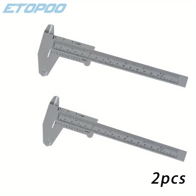 2pcs Plastic Vernier Calipers 150mm Inch Metric Measuring Tools - Image 1