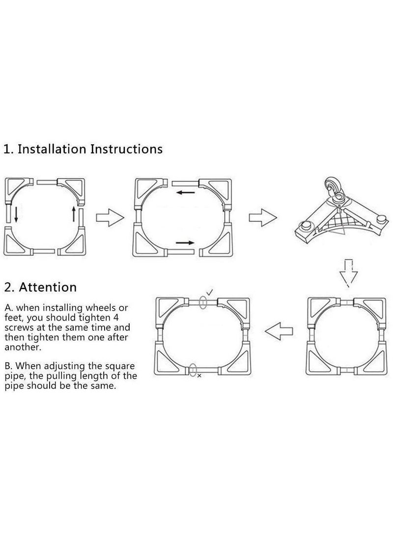 ELTRAZONE حامل قاعدة قابل للتعديل متعدد الوظائف مع عجلات وعربة قابلة للإزالة للأجهزة المنزلية - قواعد نوافير الشرب وعبوات الغاز - Image 3