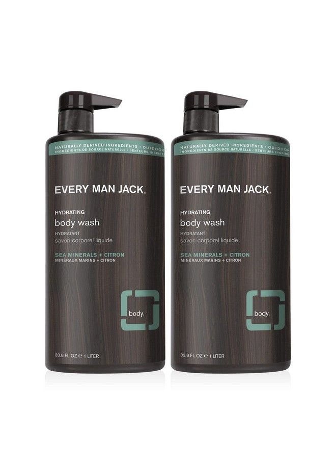 Every Man Jack - Men’S Hydrating Body Wash For All Skin Types Cleanse And Hydrate Skin With Naturally Derived Marine Extracts Coconut Oil And A Sea Minerals + Citron Scent 338 Fl Oz 2 Bottle - Image 1